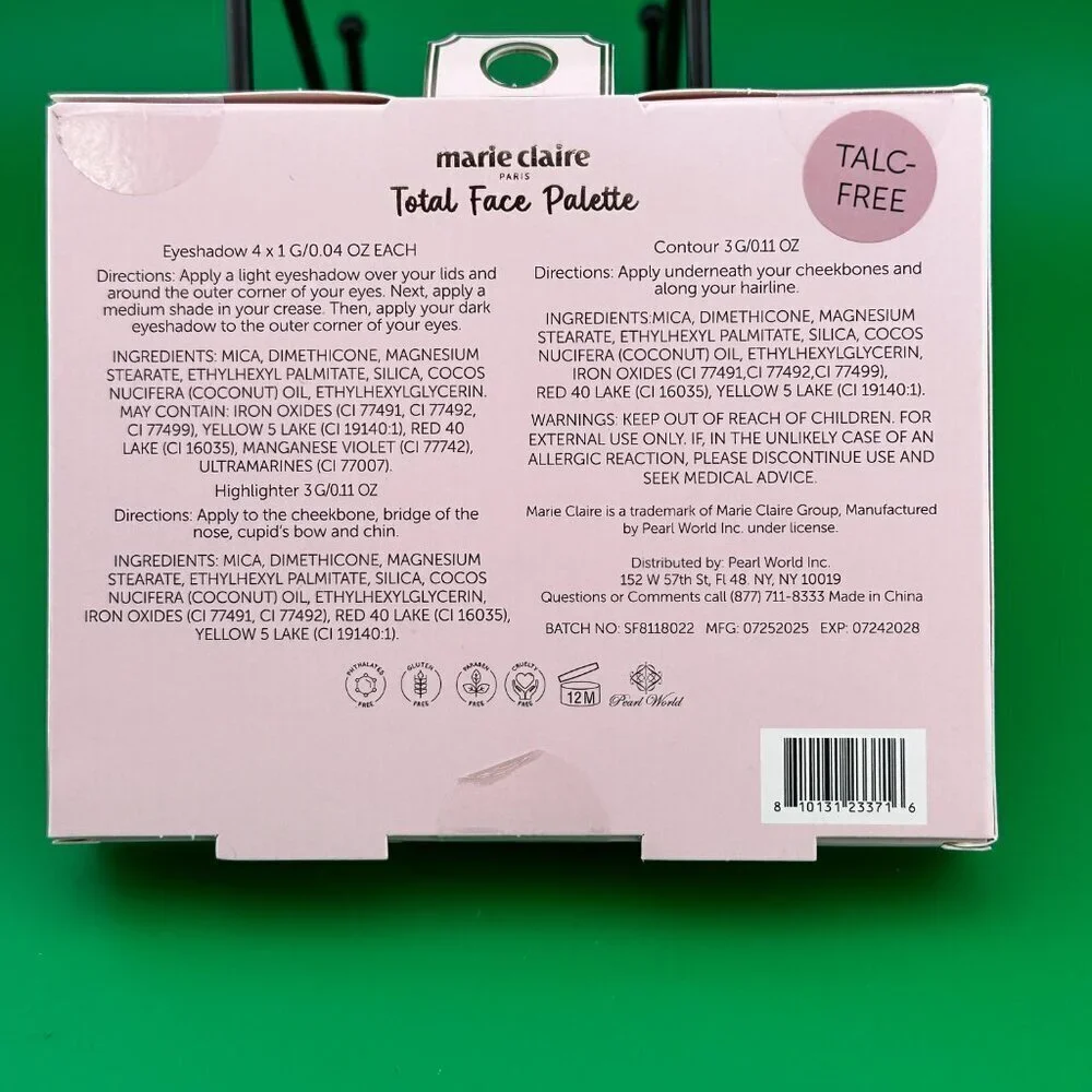 MARIE CLAIRE PARIS TOTAL FACE PALETTE - SMOKEY DELIGHT, TALC FREE